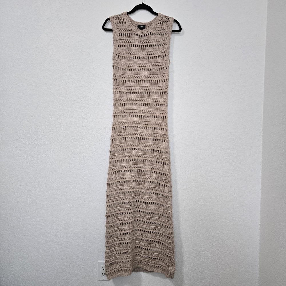Line the Label S Crochet Bodycon Maxi Dress Cotton Cottagecore Coastal